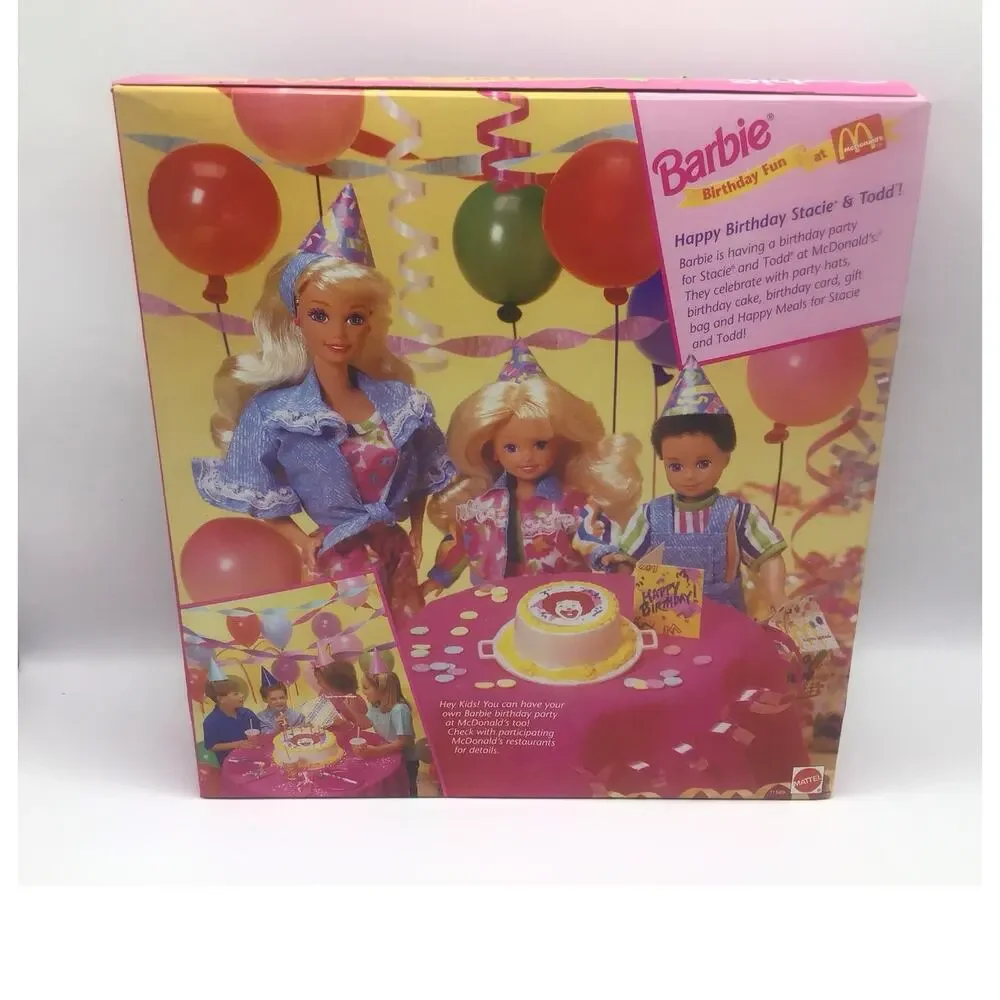 Barbie Birthday Fun At McDonalds Gift Set 1993 Mattel 11589 Stacie Todd NIB New